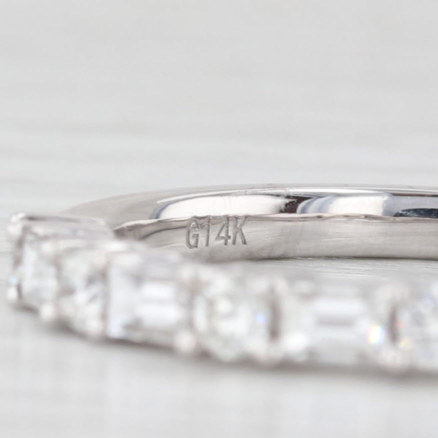Light Gray New 0.63ctw Diamond Wedding Band 14k White Gold Stackable Anniversary Ring 6.5