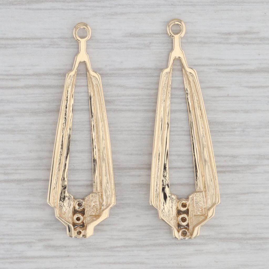 Gray 0.18ctw Diamond Earring Enhancer Drops Charms Dangles 14k Gold for Stud Earrings