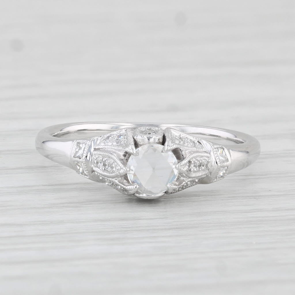Light Gray New 0.26ctw Diamond Engagement Ring 14k White Gold Size 6.75 Beverley K