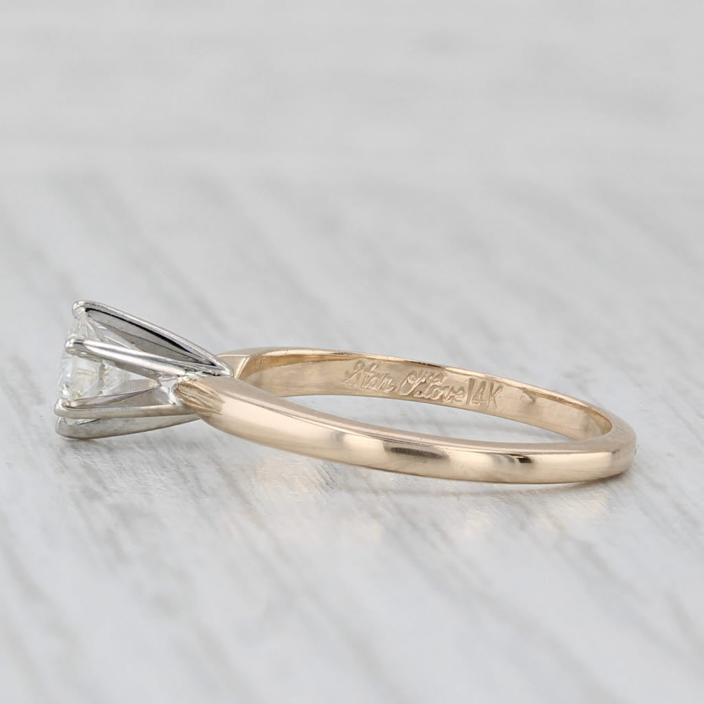 Light Gray 0.44ct Star of Love Diamond Solitaire Engagement Ring 14k Gold Size 6.25 Carlyle