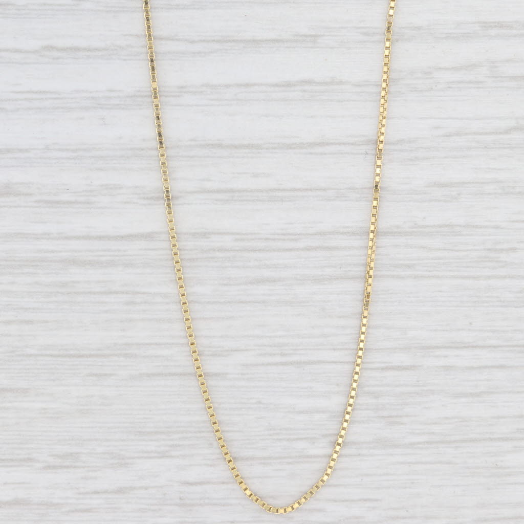Light Gray 18" 0.8mm Box Chain Necklace 14k Yellow Gold