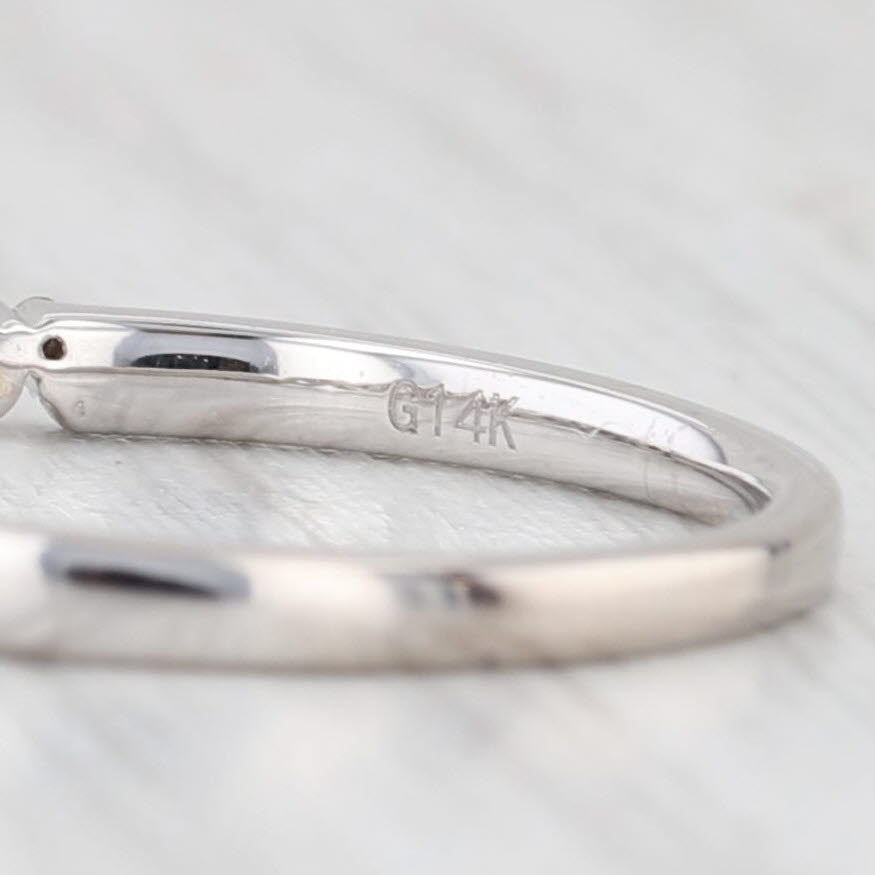 Light Gray New 0.25ctw Diamond Wedding Band 14k White Gold Stackable Anniversary Ring 6.5