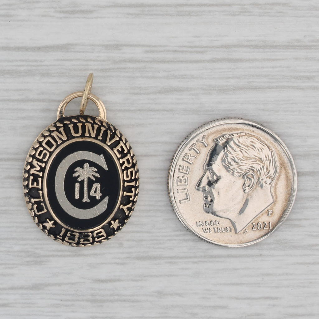 Gray Clemson University Pendant 10k Yellow Gold School Keepsake Charm