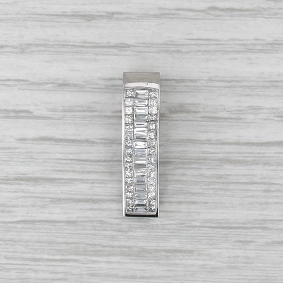 1.42ctw Diamond Journey Flaoting Drop Pendant 14k White Gold