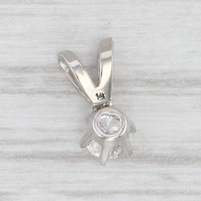 Light Gray New 0.11ct VS2 Round Solitaire Small Drop Pendant 14k White Gold