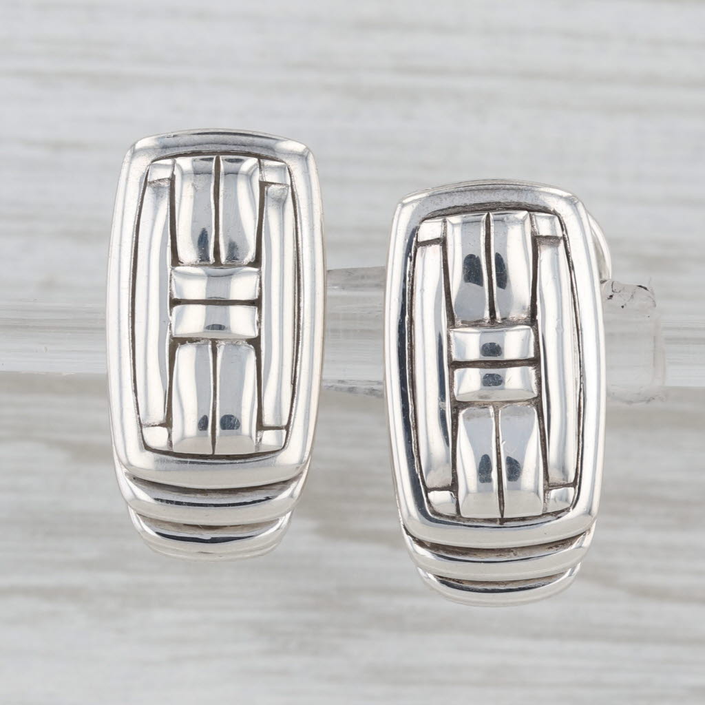 John Hardy Bedeg Earrings Sterling Silver Clip On Omega Back Drops