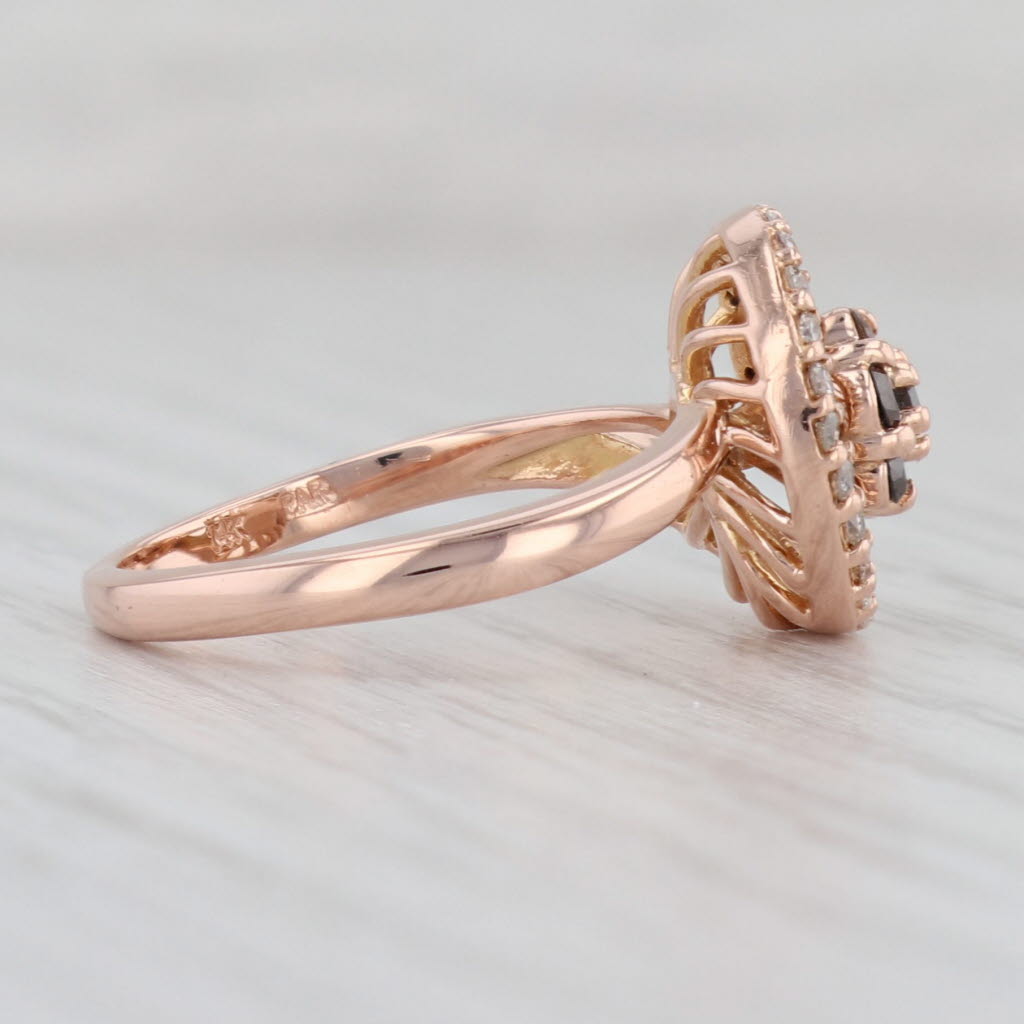 Light Gray 0.41ctw Argyle Diamond Cluster Swirl Ring 14k Rose Gold Size 7