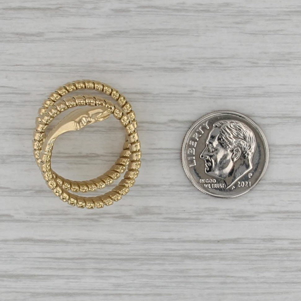 Flexible Coiled Snake Ring 18k Yellow Gold Size 5.5 Adjustable Vieri Gioielli
