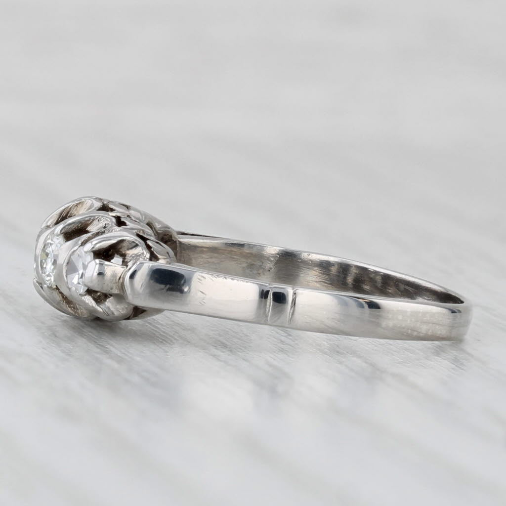 Light Gray Vintage 0.31ctw Diamond Ring Platinum Wedding Anniversary Band Size 6.25
