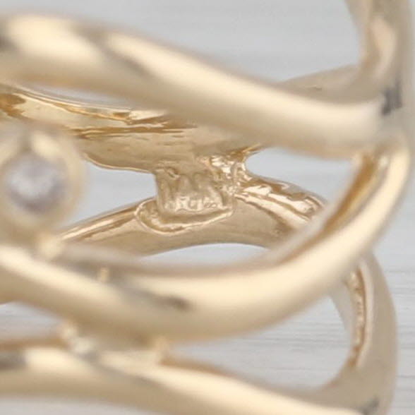 Diamond Orbit Contoured Bands Ring 14k Yellow Gold Size 6.25