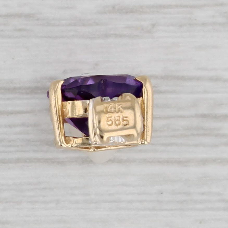 Gray 1.60ct Amethyst Heart Pendant 14k Yellow Gold Small Drop