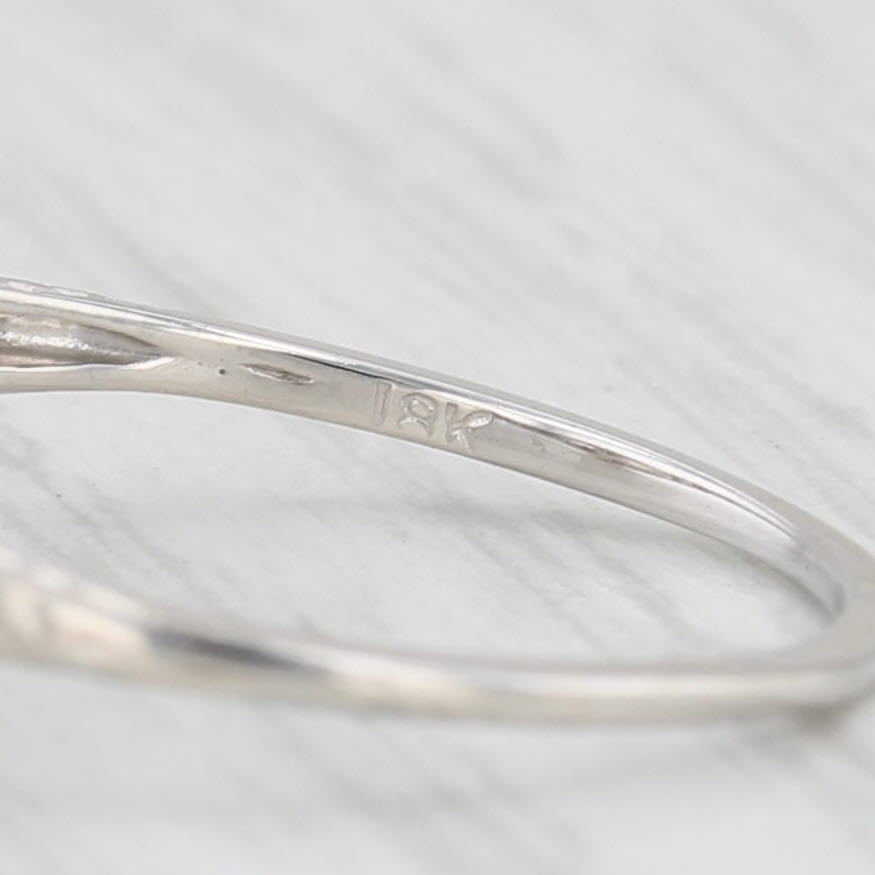 Light Gray Art Deco 0.15ct VS2 Diamond Engagement Ring 18k Gold Sz 6 Old Euro Cut Solitaire