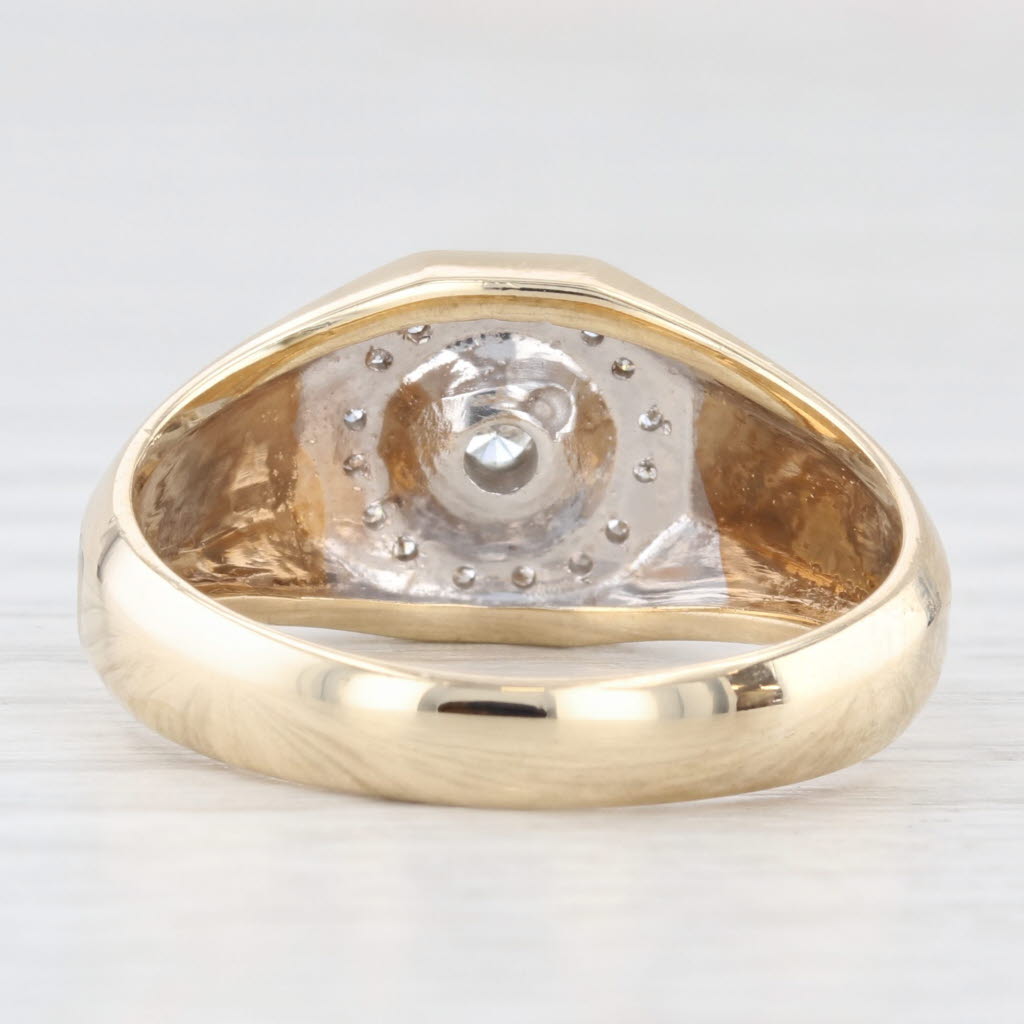 Light Gray Diamond Halo Ring 14k Yellow Gold Size 9.5