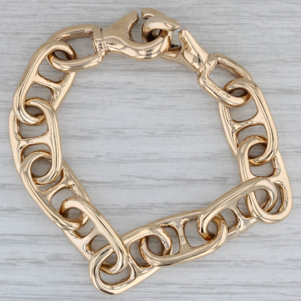 Gray Chunky Anchor Mariner Chain Bracelet 6.5" 12.3mm 58.8 grams
