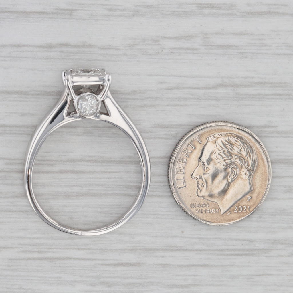 Gray 0.85ctw Princess Diamond Engagement Ring 14k White Gold Size 8.5 Cathedral Band