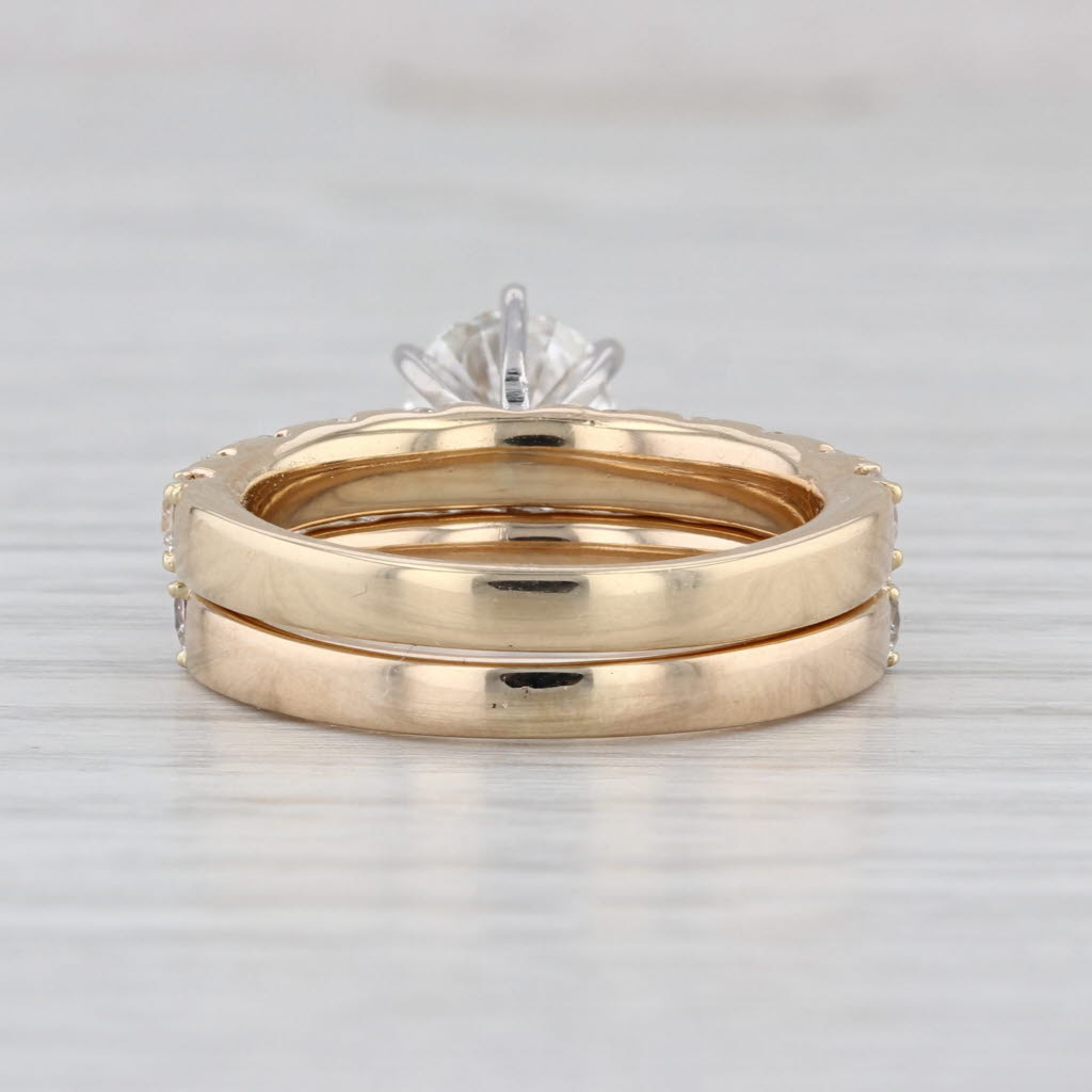 GIA 3.31ctw Round Diamond Engagement Ring Wedding Band Bridal 14k Gold Size 7.5