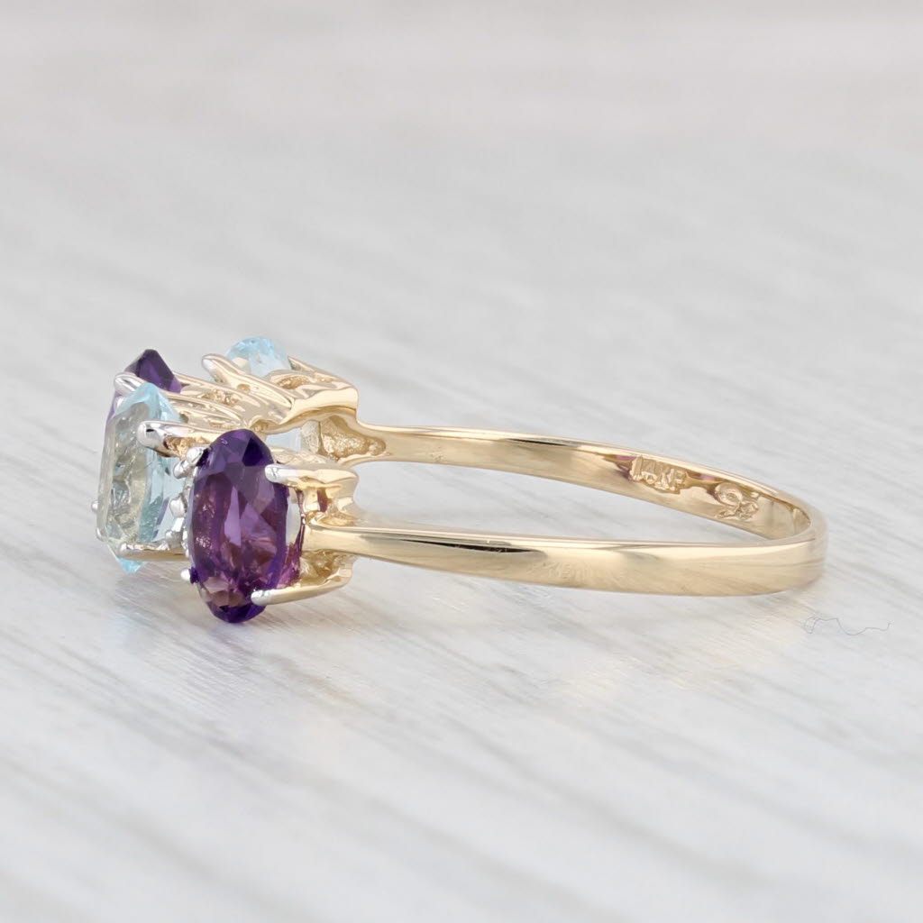 Light Gray 2.09ctw Amethyst Topaz Diamond Ring 14k Yellow Gold Size 7.5