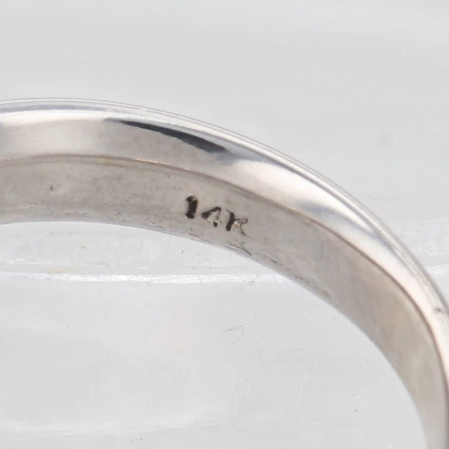 Light Gray 0.91ct Princess Diamond Solitaire Engagement Ring 14k White Gold Size 4.5
