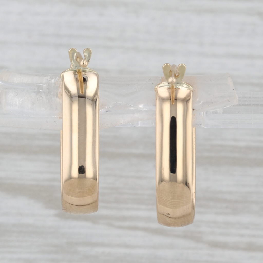 Oval Hoop Earrings 14k Yellow Gold 17.8 x 4mm Snap Top Hoops