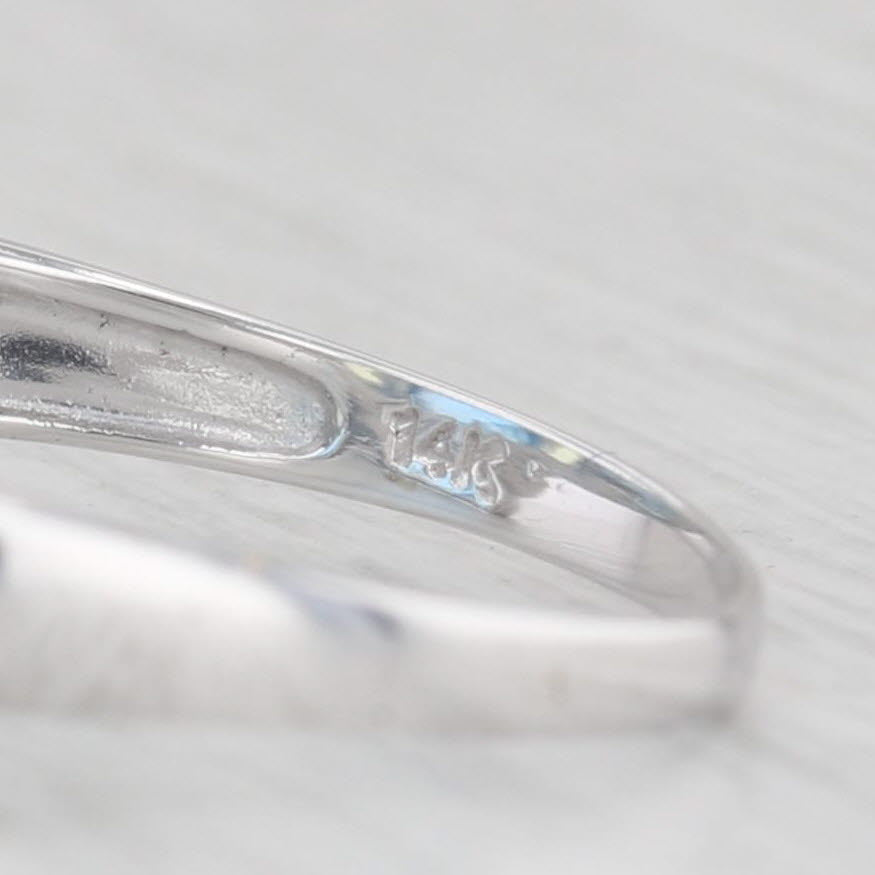 Light Gray 6.50ctw Cushion Blue Topaz Peridot Ring 14k White Gold Size 7