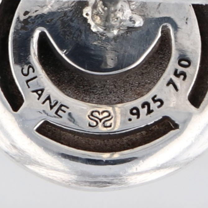 Slane & Slane Diamond Flower Stud Earrings Sterling Silver 18k Gold Studs