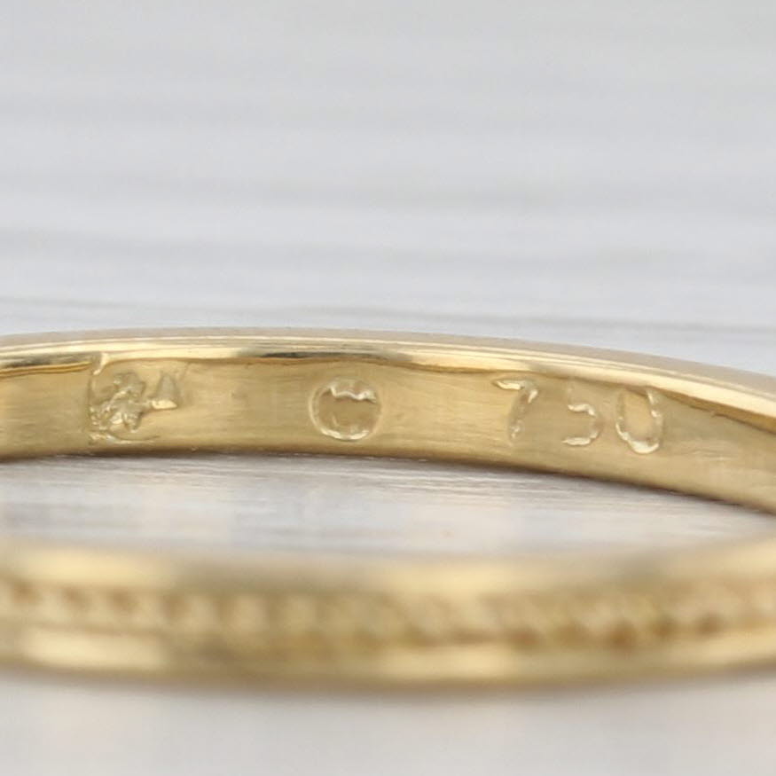Hidalgo Bead Accented Wedding Band 18k Yellow Gold Size 5.75 Stackable Ring