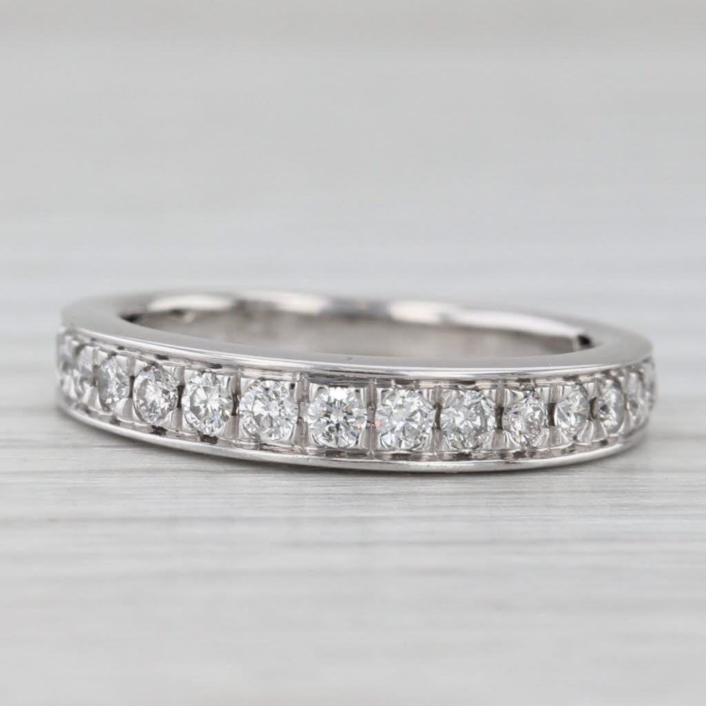 Light Gray 0.33ctw Diamond Wedding Band 14k White Gold Size 4.75 Stackable Anniversary Ring