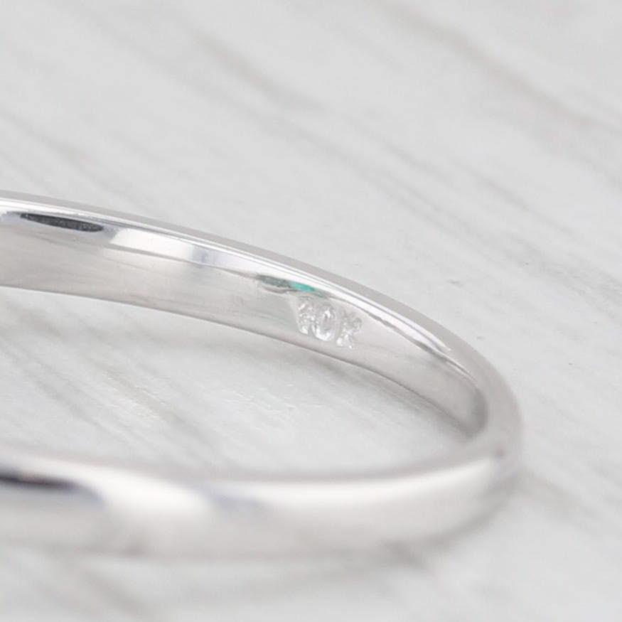 Light Gray 0.81 ctw Emerald Diamond 10K White Gold Ring Size 7 Engagement