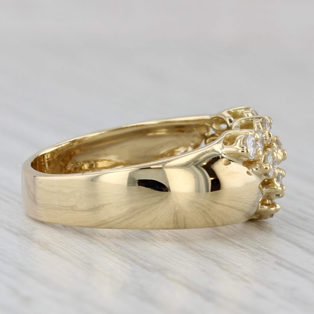 Gray 1ctw Diamond Cluster Ring 18k Yellow Gold Size 7.5