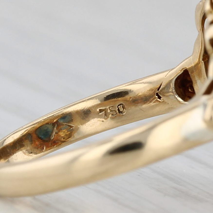 Gray Vintage 1.42ctw Blue Sapphire 3-Stone Ring 18k Yellow Gold Size 6