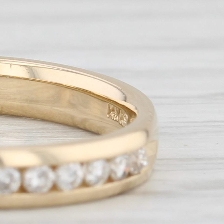 Light Gray 0.24ctw Diamond Wedding Band 14k Yellow Gold Size 7 Stackable Ring