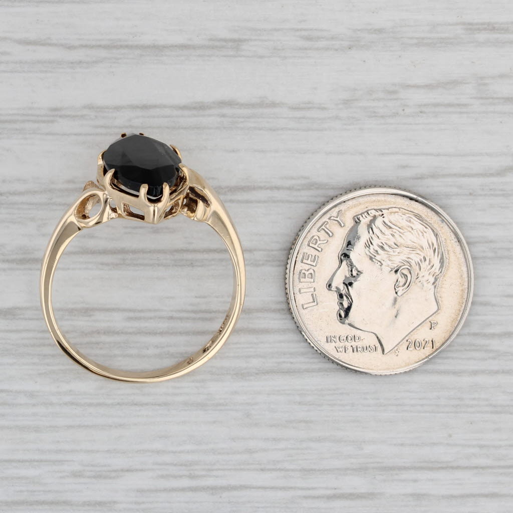 Gray 2ct Smoky Quartz Marquise Solitaire Ring 10k Yellow Gold Size 7