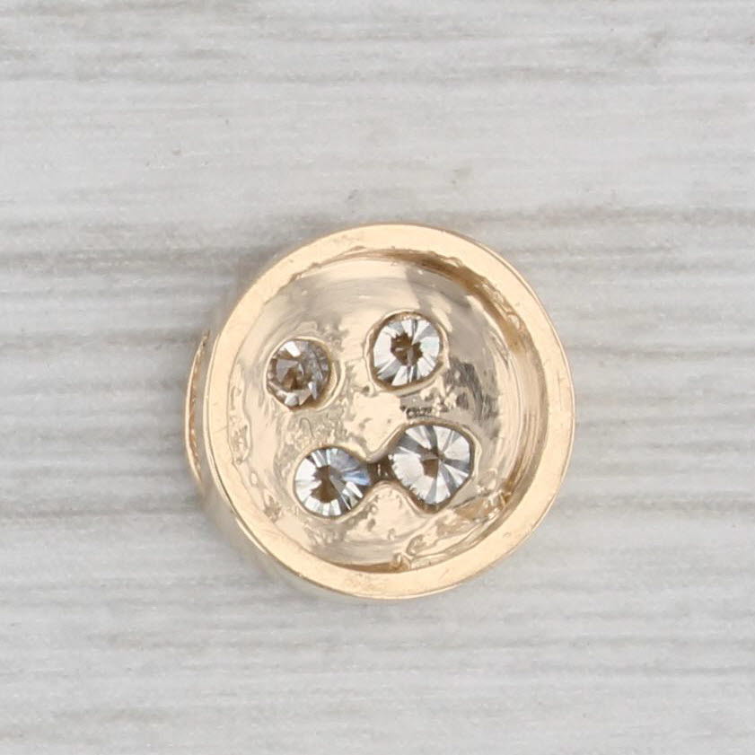 Light Gray 0.30ctw Diamond Cluster Circle Pendant 10k Yellow Gold Floating Drop