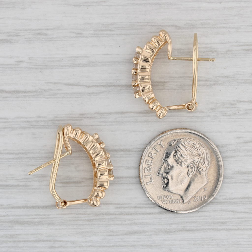 Gray 1.20ctw Diamond Cluster Drop Earrings 14k Yellow Gold Town & Country