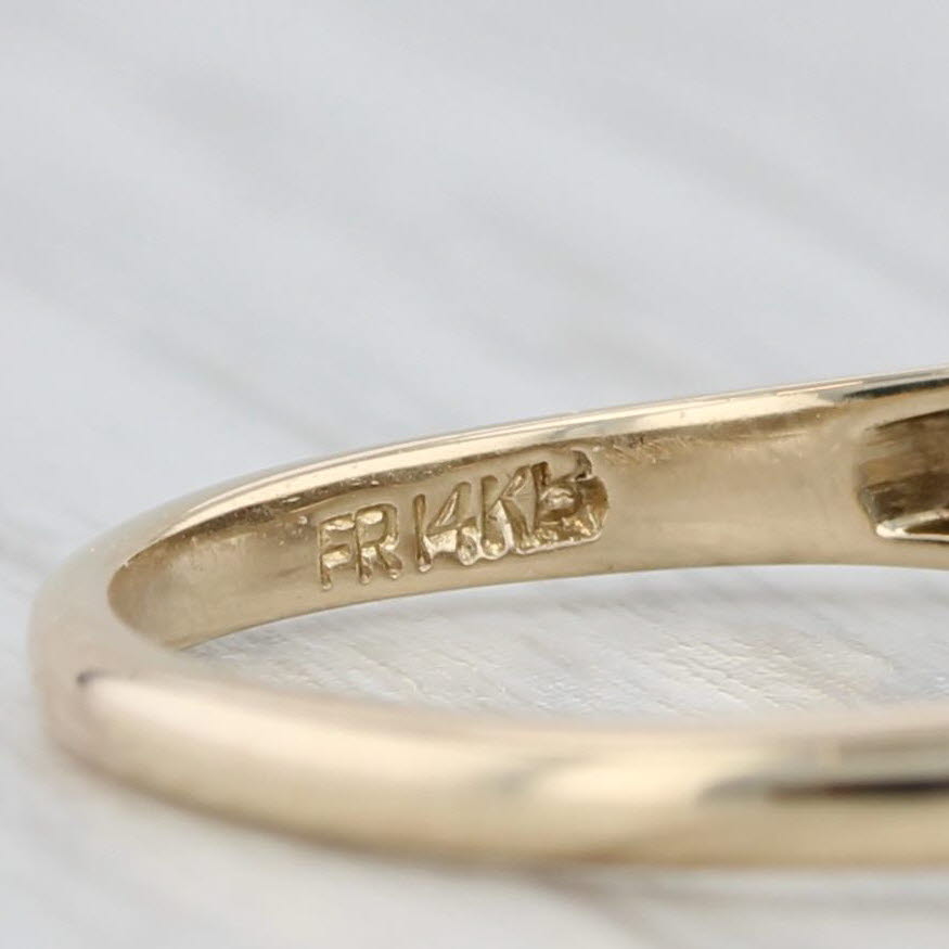 Light Gray Vintage 0.50ctw Diamond Wedding Band 14k Yellow Gold Size 7.75 Stackable Ring