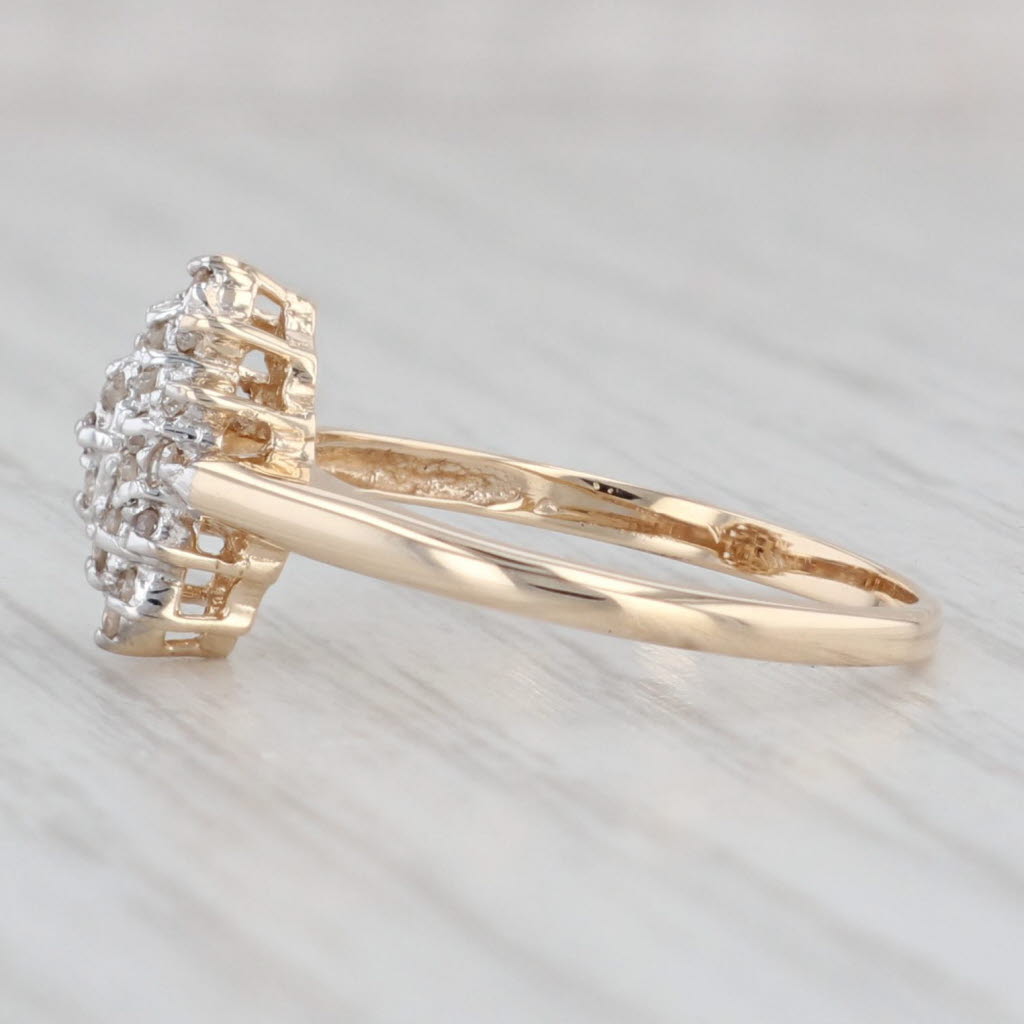 Light Gray 0.12ctw Diamond Cluster Engagement Ring 10k Yellow Gold Size 7