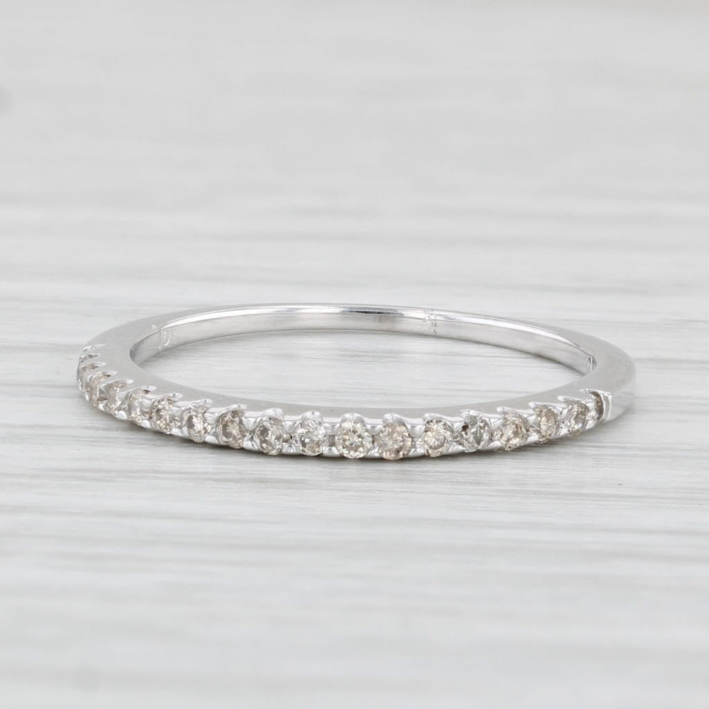 Light Gray 0.18ctw Diamond Wedding Band 10k White Gold Size 6 Anniversary Stackable Ring