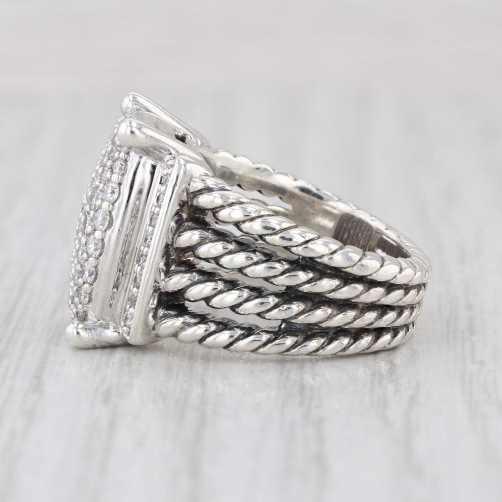 David Yurman Wheaton 0.77ctw Pave Diamond Ring Sterling Silver Size 6