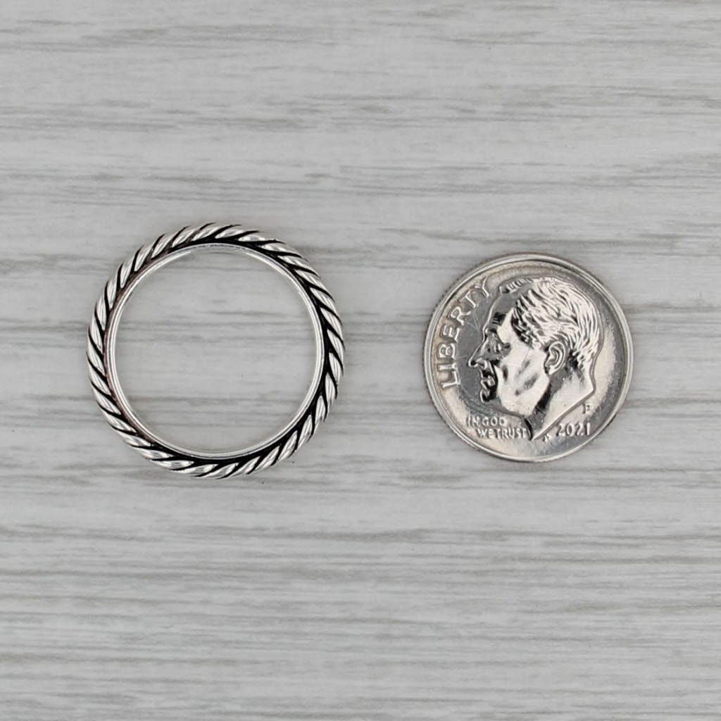 David Yurman Classic Cable Chain Ring Sterling Silver Size 6.25 Band Stackable