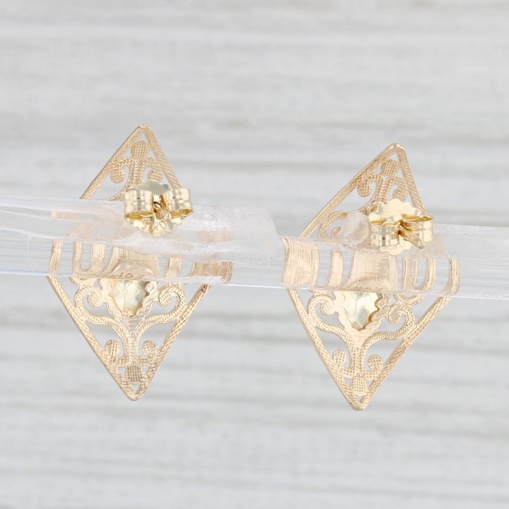 Light Gray Coleman Co Black Hills Gold Floral Drop Earrings 10k Yellow Rose Green Gold