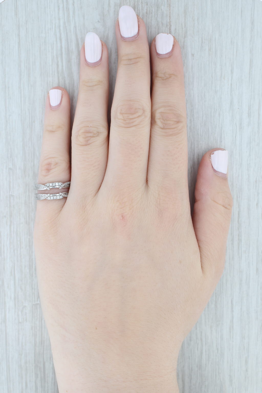 Light Gray 0.50ctw Diamond Ring Jacket Guard Wedding Band 14k White Gold Size 6.75