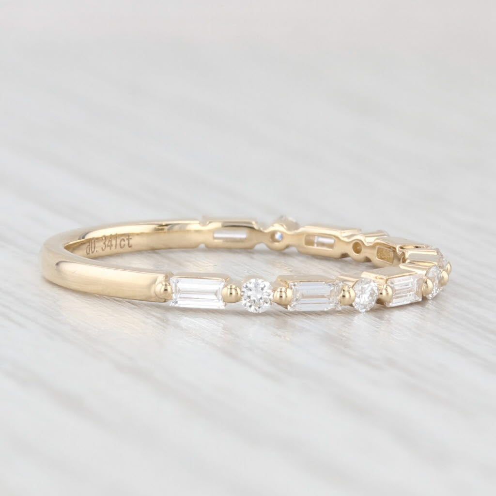 Light Gray New 0.34ctw Diamond Wedding Band 14k Gold Stackable Anniversary Ring Size 6.75