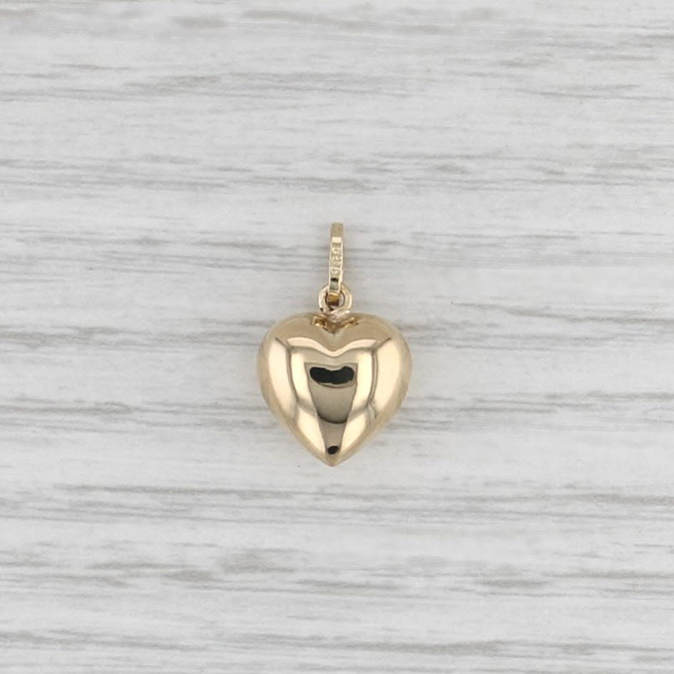Puffy Heart Pendant 14k Yellow Gold Small Charm
