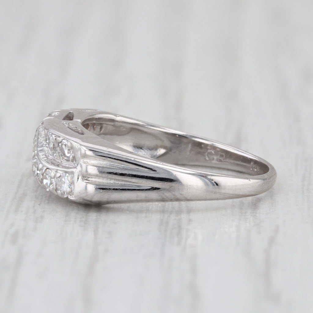Vintage 0.25ctw Diamond Ring 14k White Gold Size 6 Anniversary Wedding Band