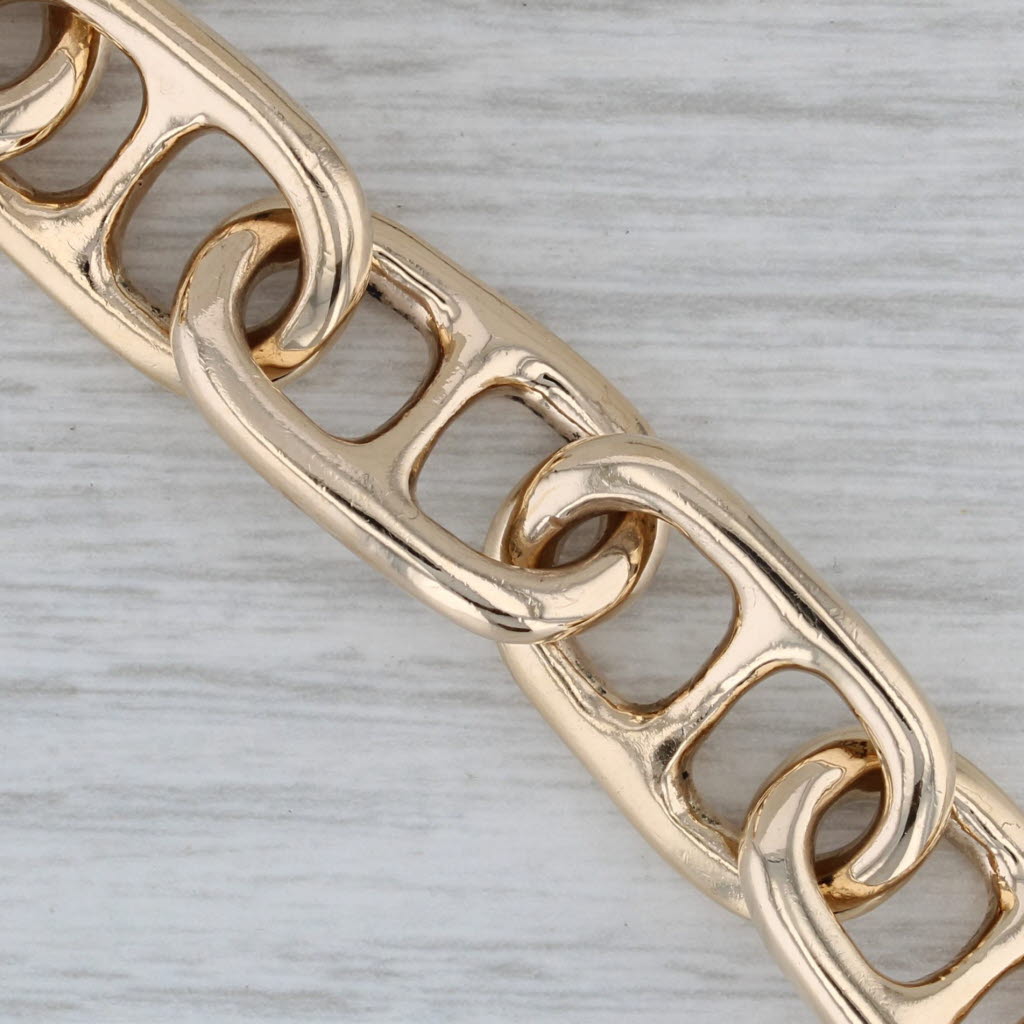 Gray Chunky Anchor Mariner Chain Bracelet 14k Yellow Gold 6.5" 12.3mm 58.8 grams