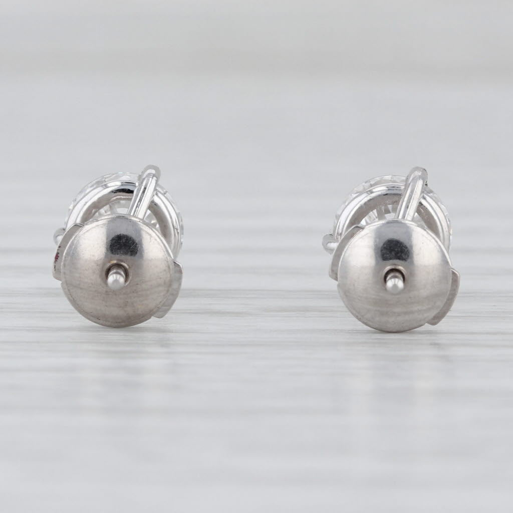 New 2ctw IGI Round Lab Grown Diamond Solitaire Stud Earrings 14k Gold Studs