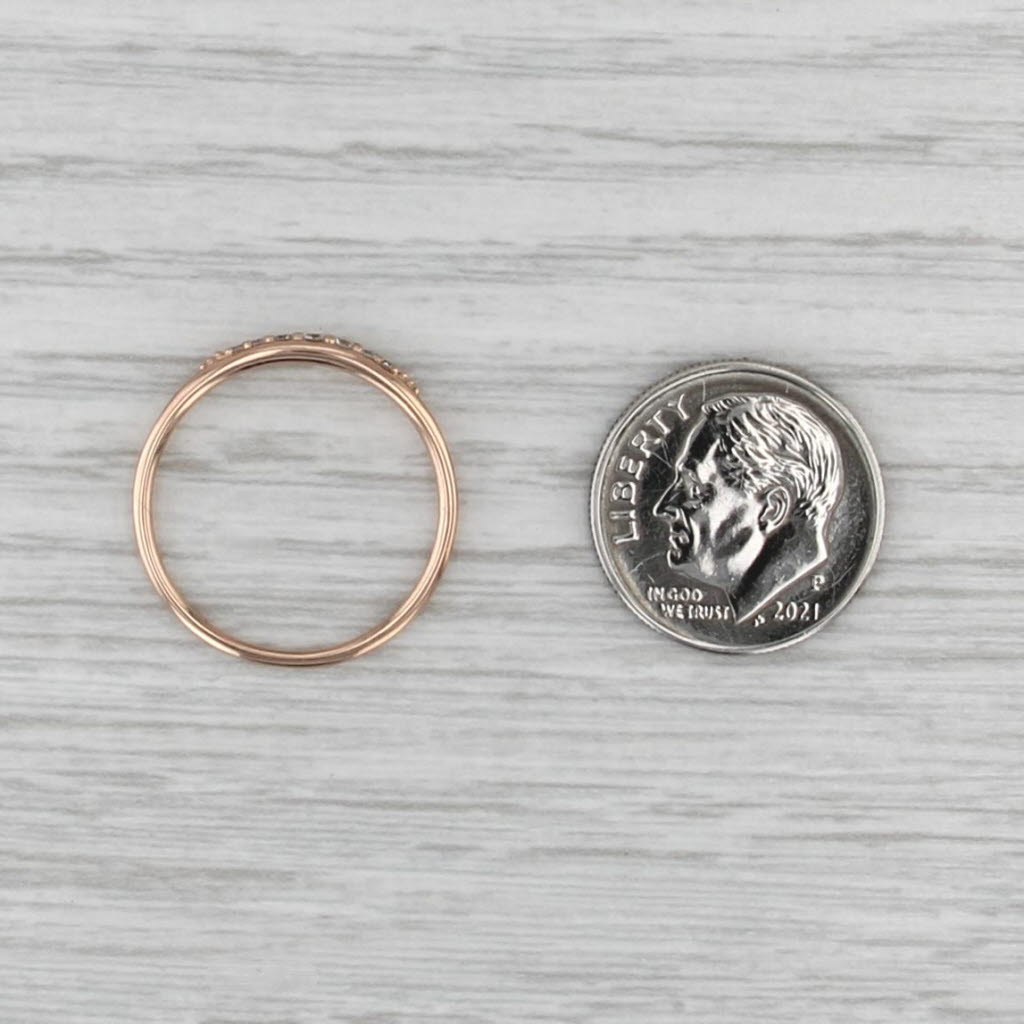 Ferkos 0.08ctw Diamond 14k Rose Gold Ring Size 7 Wedding Band Stackable