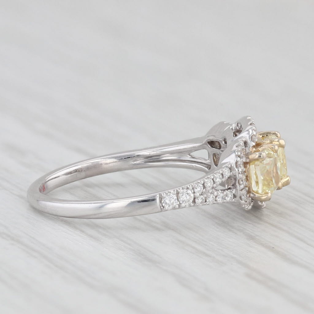 Light Gray Le Vian 0.93ctw Yellow White Diamond Engagement Ring 14k Gold 3-Stone Princess