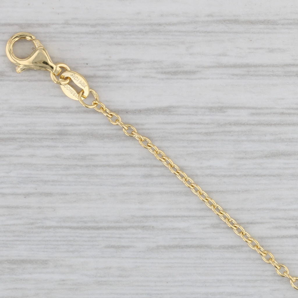 Gray New Adjustable Cable Chain Necklace 14k Yellow Gold 16"-18" 1.5mm