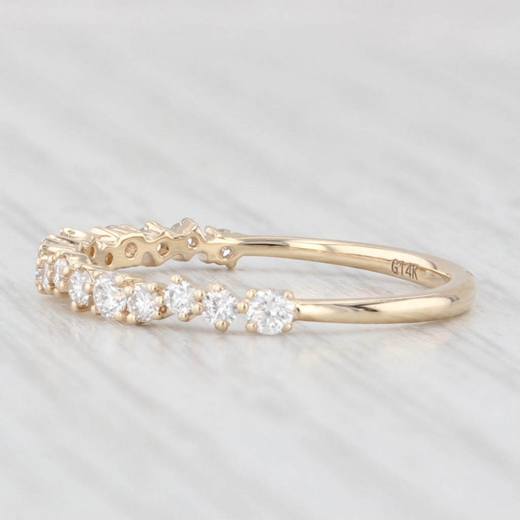Light Gray New 0.38ctw Diamond Wedding Band 14k Yellow Gold Stackable Anniversary Ring 6.75